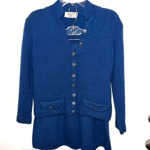 St. John blue skirt suit size 2/4